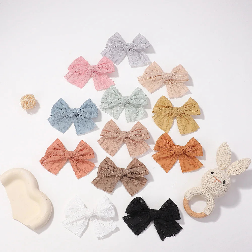 2 unids/set de pinzas para el cabello de bebé para niñas, lazos para el cabello de encaje de algodón, pasador para niños, horquillas completamente envueltas, horquillas para niños pequeños, accesorios para el cabello
