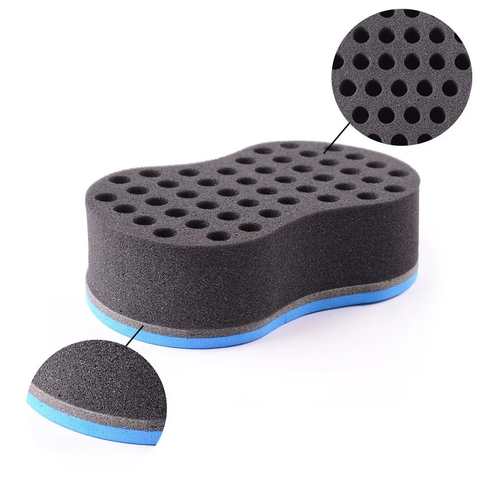 Cepillo de esponja para peinado de cabello rizado, cepillos de esponja de doble cara, trenza lateral con múltiples agujeros, cepillo de pelo ondulado