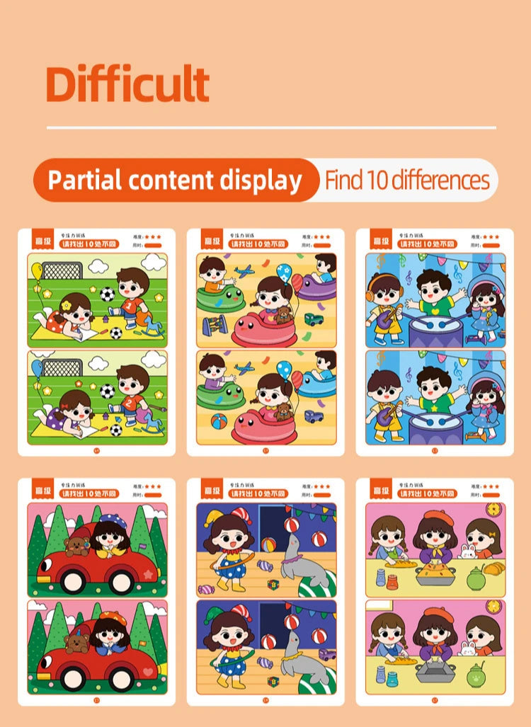 64 Uds. Tarjetas de juego educativas Montessori para niños, juegos de errores, juguetes de educación temprana para bebés, tarjetas reutilizables de entrenamiento de concentración