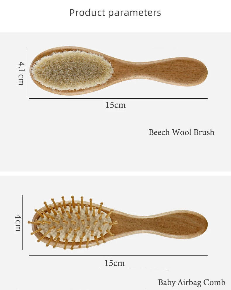 Cepillo de madera personalizado para bebé, peine de lana con nombre personalizado para bebé, cepillo para el pelo para recién nacido, masajeador de cabeza infantil, cepillo de baño, peine para niños