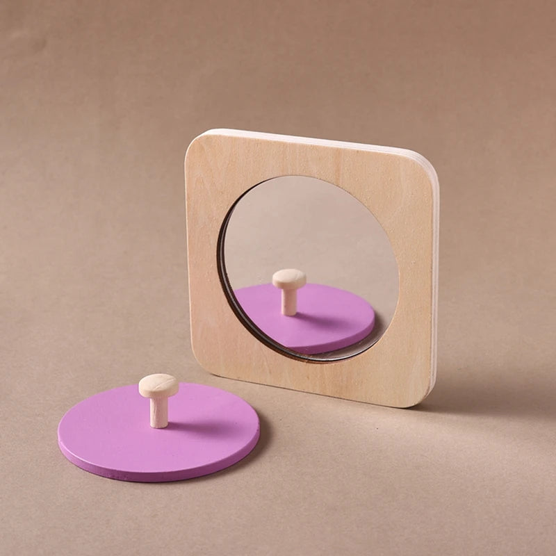 Rompecabezas de espejo Montessori para bebé, tablero ocupado, juguetes de madera, juguete sensorial educativo para edades tempranas, material didáctico preescolar