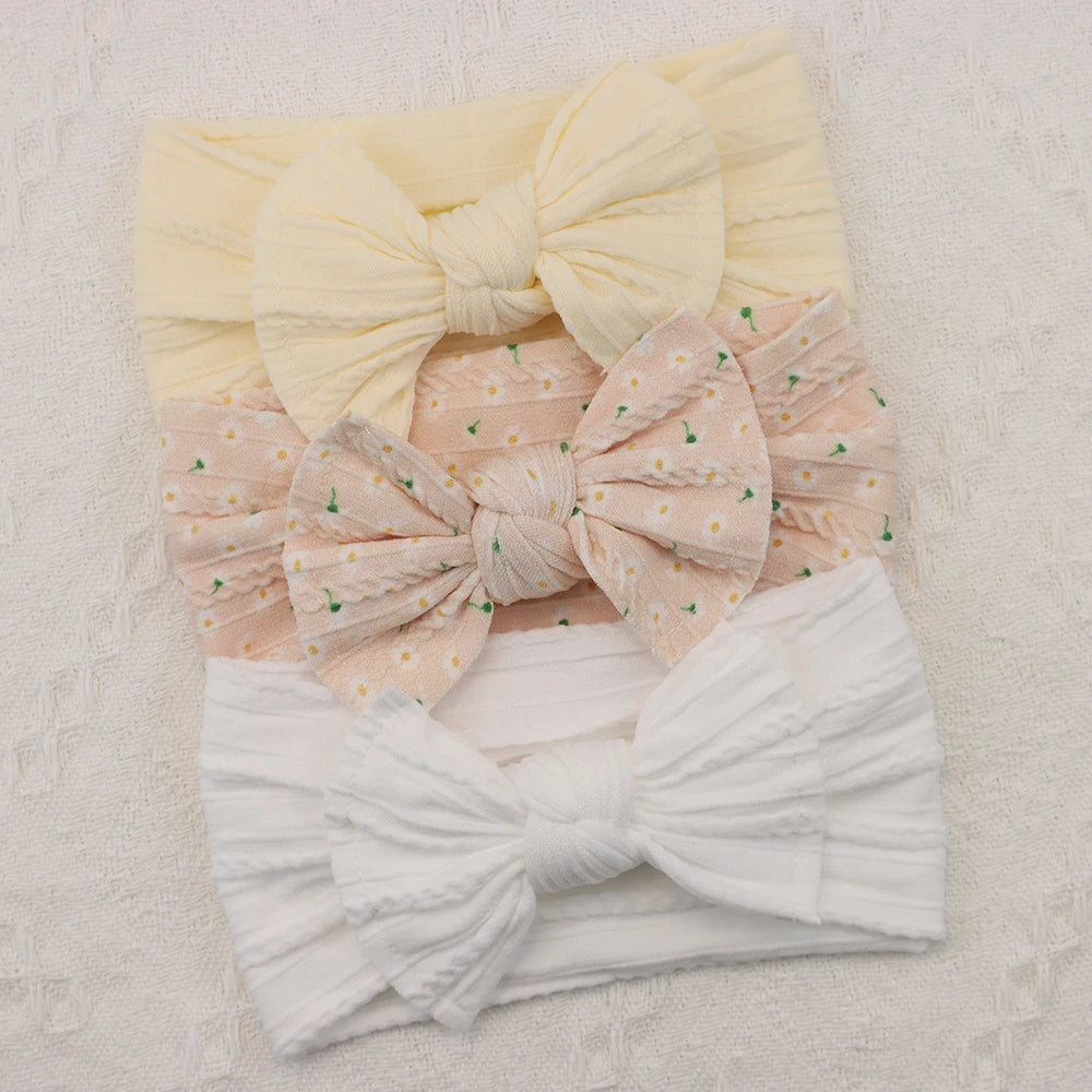 3 unids/set diademas para niña, lote de lazos, diadema para bebé, regalo para recién nacido, bandas elásticas para el cabello, turbante para niños, accesorios para el cabello infantil