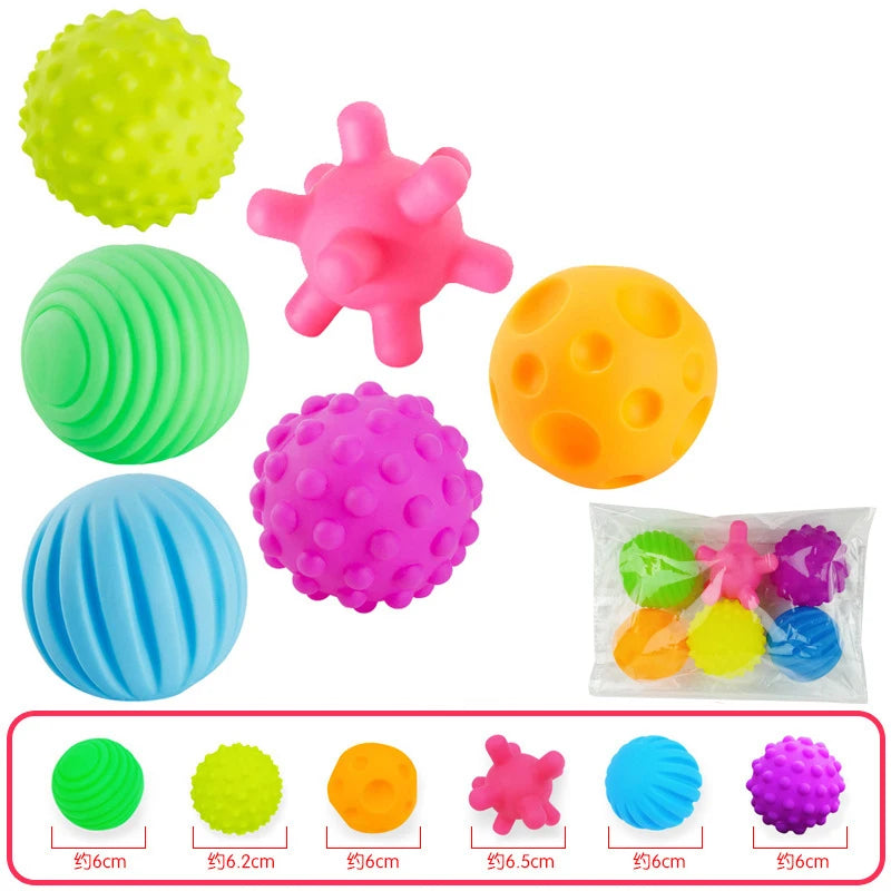 Juego de bolas múltiples texturizadas para niños, 6 piezas, juguete para desarrollar sentidos táctiles, pelota de mano táctil, pelota de entrenamiento, bolas suaves de masaje, regalos para niños