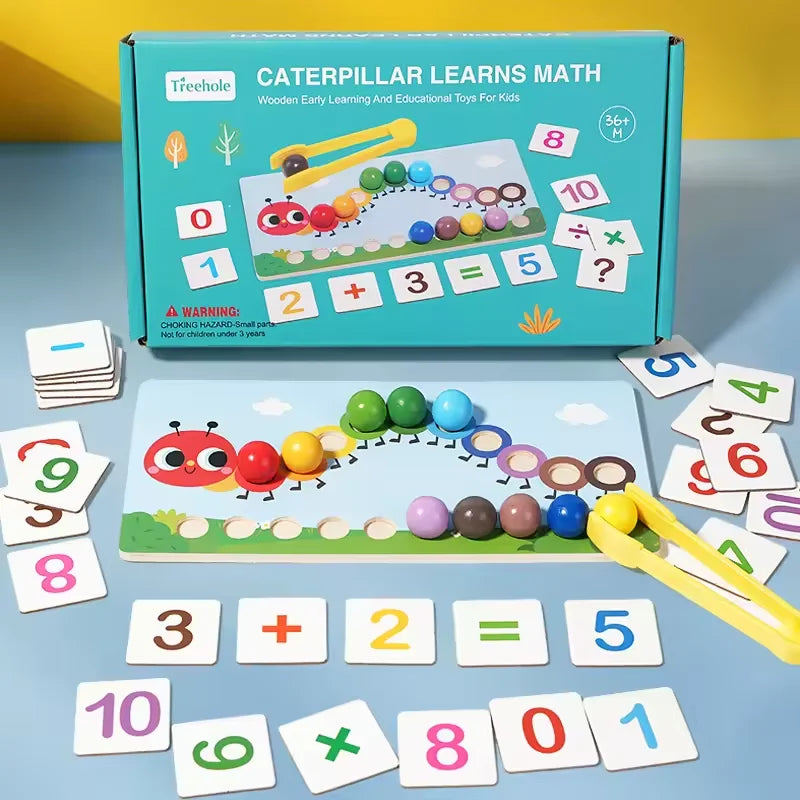 Accesorios de matemáticas Montessori para bebé, rompecabezas de emparejamiento cognitivo Digital, perla ingeniosa, juguetes de acción fina para niños