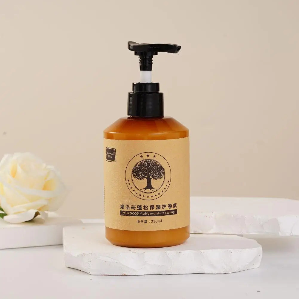 Crema para peinar el cabello rizado de larga duración, crema rizadora de volumen de elasticidad hidratante, crema para peinar aceite para el cabello marroquí