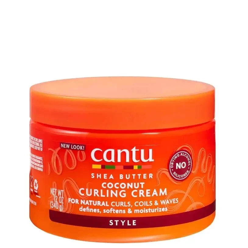Crema rizadora de coco para cabello Natural, mantequilla de karité Cantu, nuevo aspecto Original, 12OZ, 340g, define hidrata, ayuda a esterilizar los hebras