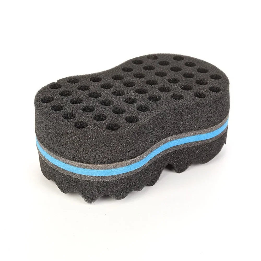 Cepillo de esponja para peinado de cabello rizado, cepillos de esponja de doble cara, trenza lateral con múltiples agujeros, cepillo de pelo ondulado