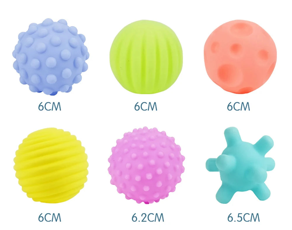 Juego de bolas múltiples texturizadas para niños, 6 piezas, juguete para desarrollar sentidos táctiles, pelota de mano táctil, pelota de entrenamiento, bolas suaves de masaje, regalos para niños