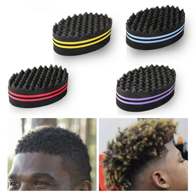 Cepillo de pelo ovalado de doble cara, cepillo de esponja mágico para bobina Afro Natural, cepillos de esponja para rastas, trenzas de cabello trenzado