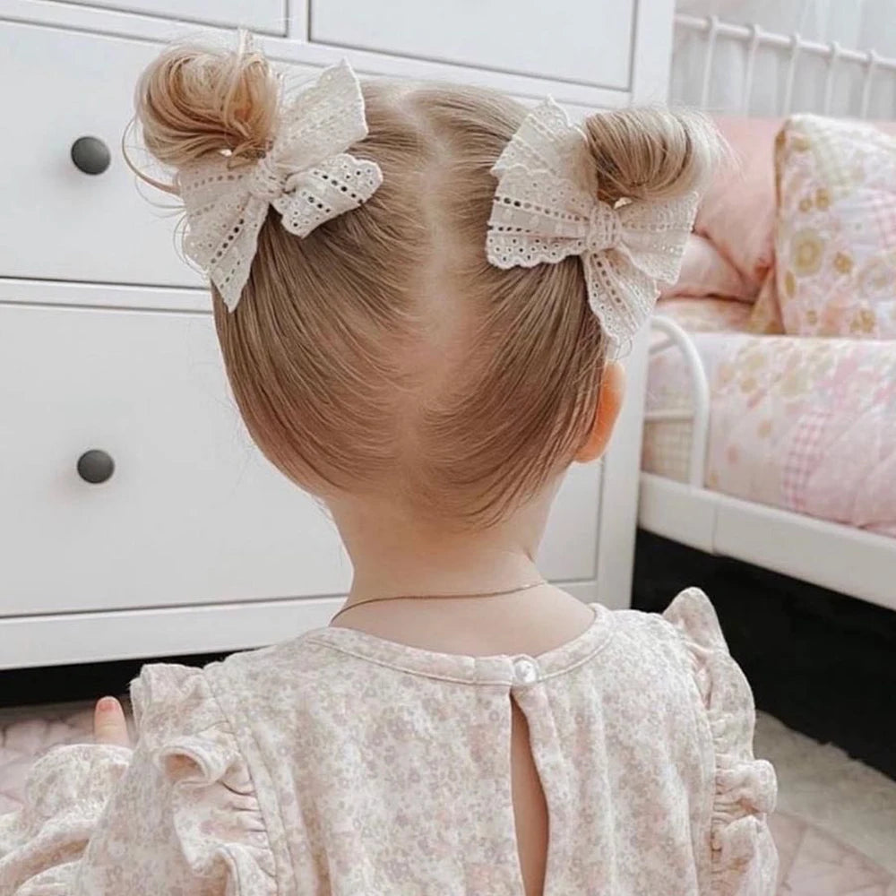 2 unids/set de pinzas para el cabello de bebé para niñas, lazos para el cabello de encaje de algodón, pasador para niños, horquillas completamente envueltas, horquillas para niños pequeños, accesorios para el cabello
