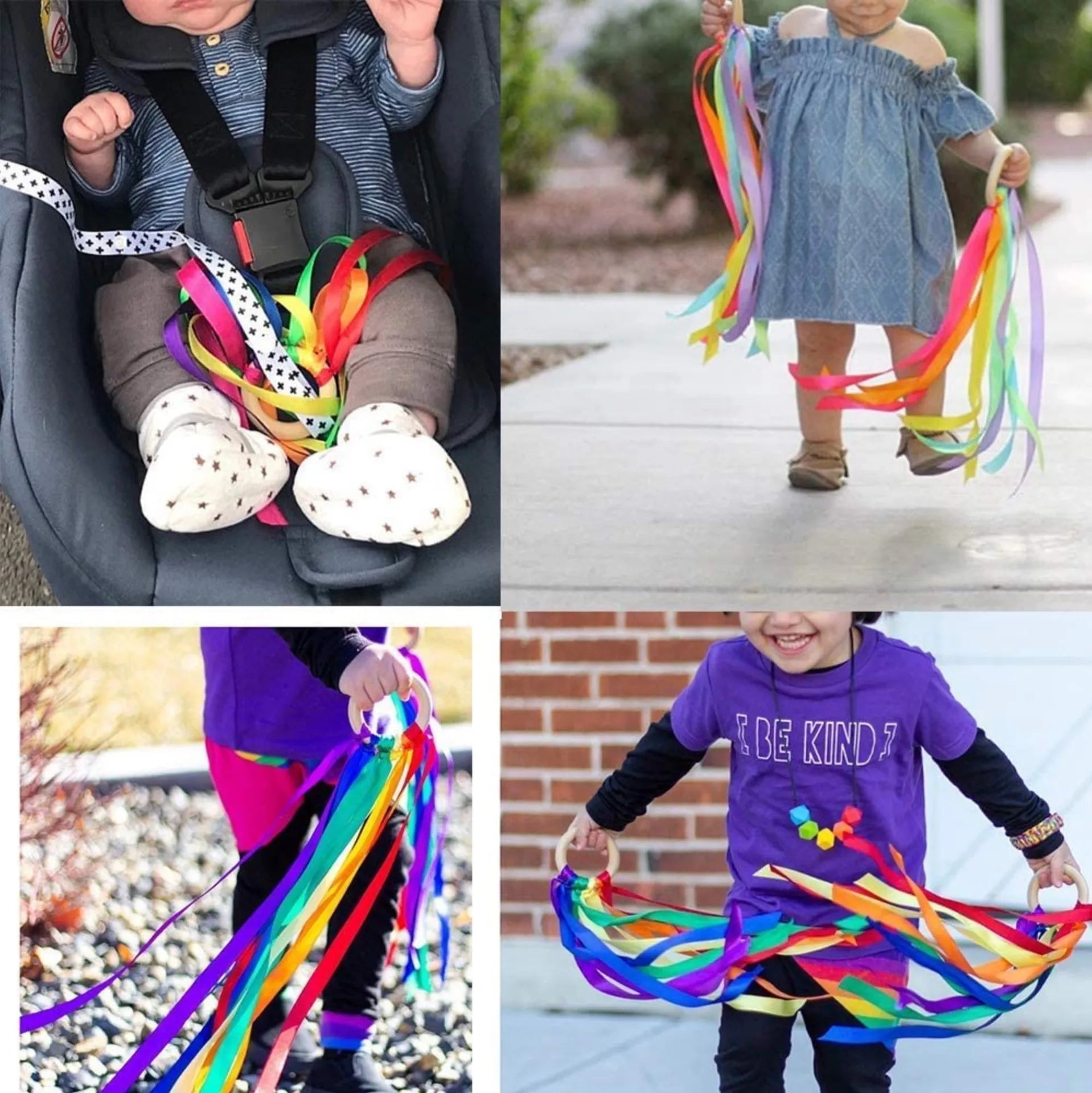 Juguete sensorial estilo Montessori, anillo de cinta para bebé no tóxico sin BPA, juguete sensorial de reconocimiento de Color para recién nacidos