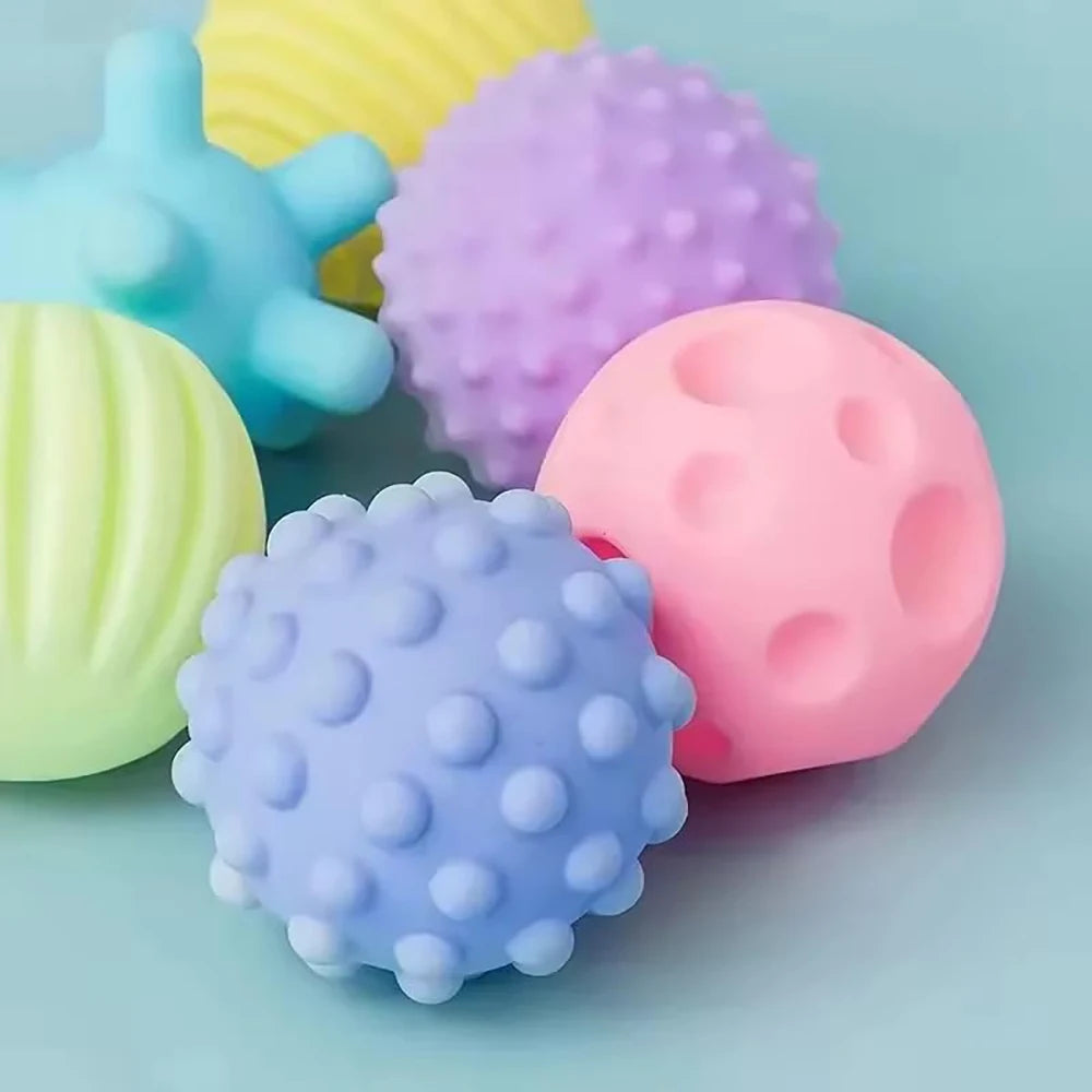 Juego de bolas múltiples texturizadas para niños, 6 piezas, juguete para desarrollar sentidos táctiles, pelota de mano táctil, pelota de entrenamiento, bolas suaves de masaje, regalos para niños
