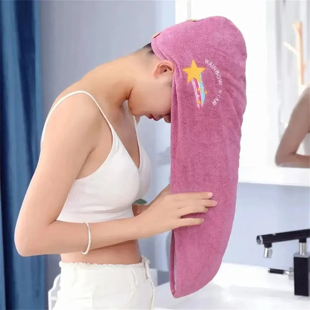 Toalla de secado rápido para el cabello, toallas de microfibra, toalla para el cabello seco Anti Frizz, toallas secas para el cabello de secado rápido para niñas, gorro de ducha de playa