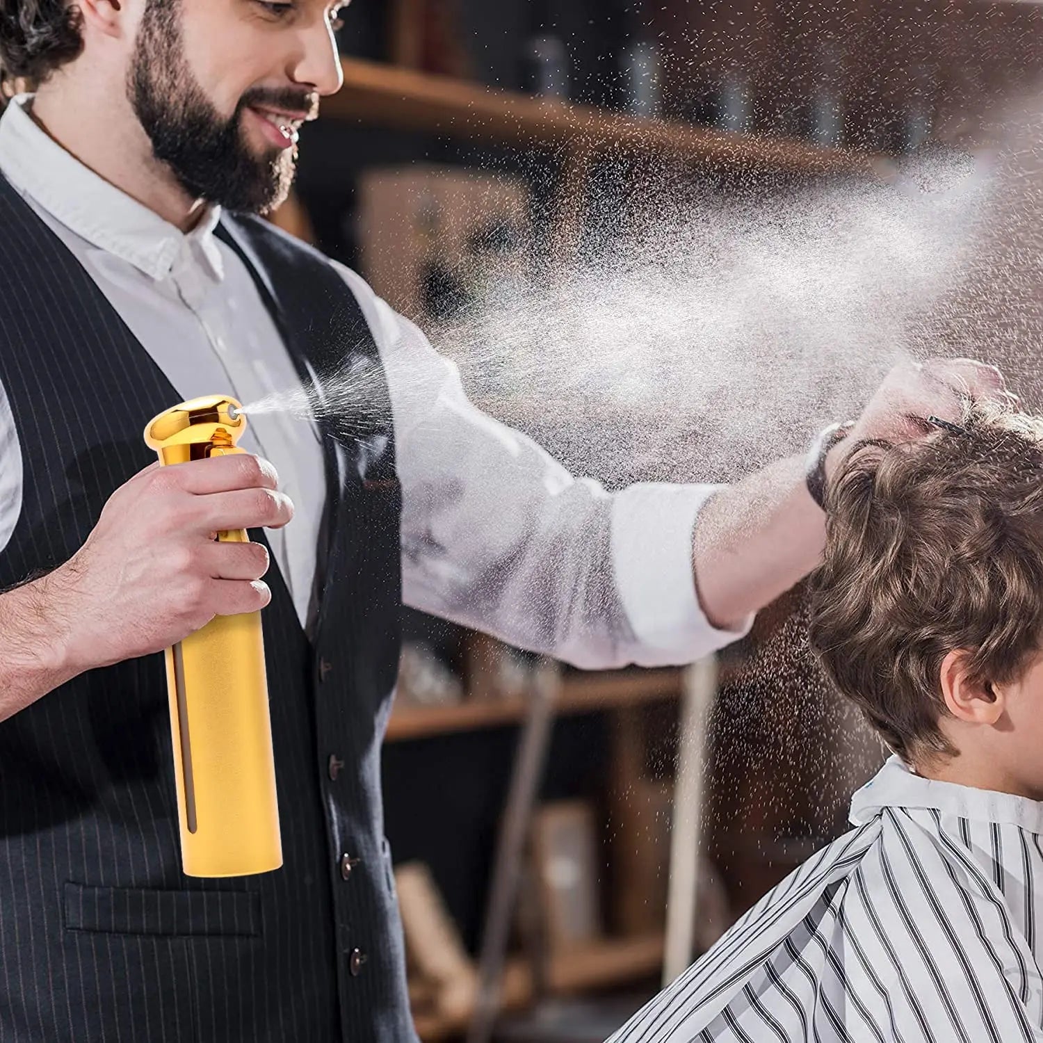 Botella de Spray de salón de 300ML, pulverizador continuo de niebla fina, bote de agua en Aerosol brillante, frasco de belleza para Estilismo