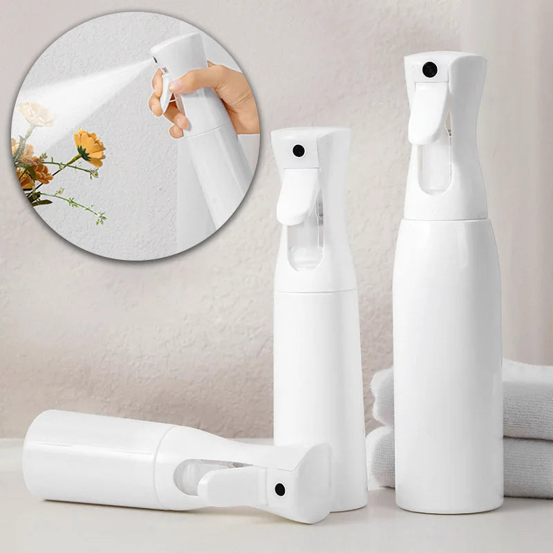 Botella recargable con pulverizador continuo de 200/300/500ml para botella, producto para peinar el cabello rizado, planta, peluquero, botella pulverizadora de niebla fina