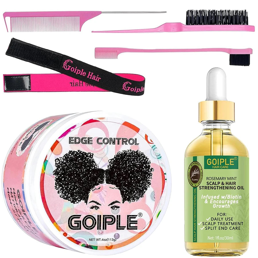 GOIPLE-Juego de peines para el cabello con barra de cera, 75g, sujeción perfecta, acabado para el cabello roto, pomada Tame Flyaways Slick Stick, crema de estilismo con vitamina E