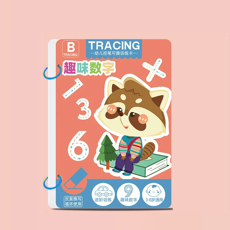 Cuaderno de trabajo de entrenamiento con Control de bolígrafo para niños pequeños, cuaderno de práctica de rastreo mágico para bebés, escritura reutilizable, dibujo, libros educativos con imágenes