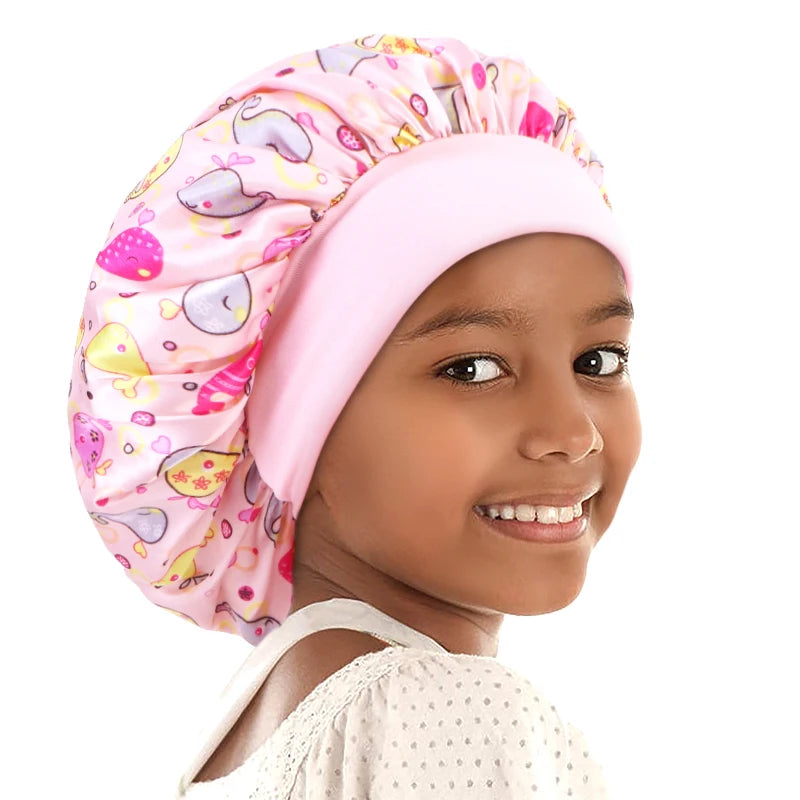 Gorro de dormir con estampado para niños, turbante africano para el cuidado del cabello, gorro para dormir, gorro de ducha para niños y niñas, gorro para dormir de noche