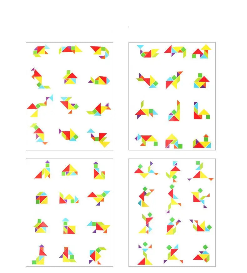 Rompecabezas de madera magnético Tangram, libro de rompecabezas, juguetes educativos para niños, bebé, chico, portátil, aprendizaje de inteligencia Montessori