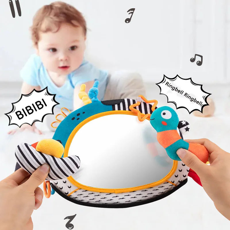 Espejo de suelo para bebé, tiempo de barriga, 6, 12 meses, juguetes sensoriales para recién nacidos de alto contraste, juego de desarrollo Visual para gatear, espejo de juguete para actividades