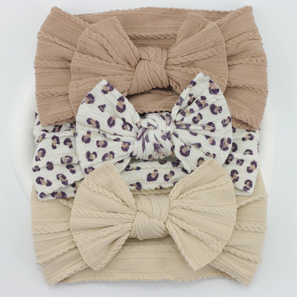 3 unids/set diademas para niña, lote de lazos, diadema para bebé, regalo para recién nacido, bandas elásticas para el cabello, turbante para niños, accesorios para el cabello infantil