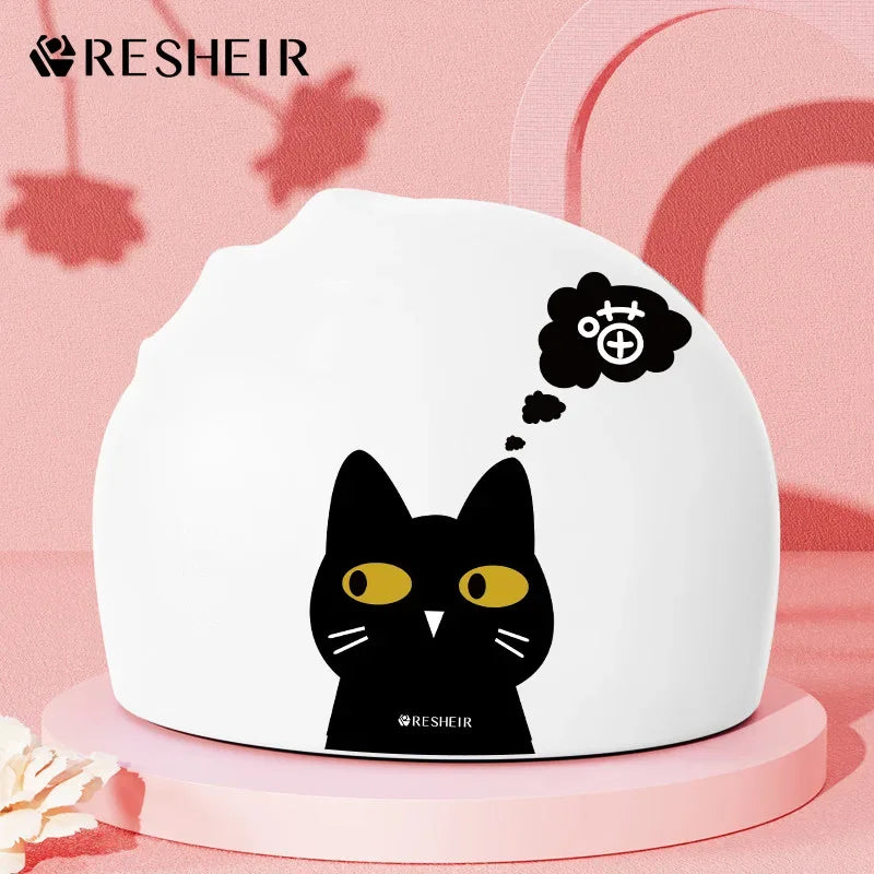 Gorros de natación para niños, protección para los oídos, gorro de natación de silicona suave para niños y niñas, gorro de baño bonito de dibujos animados, accesorios para piscina