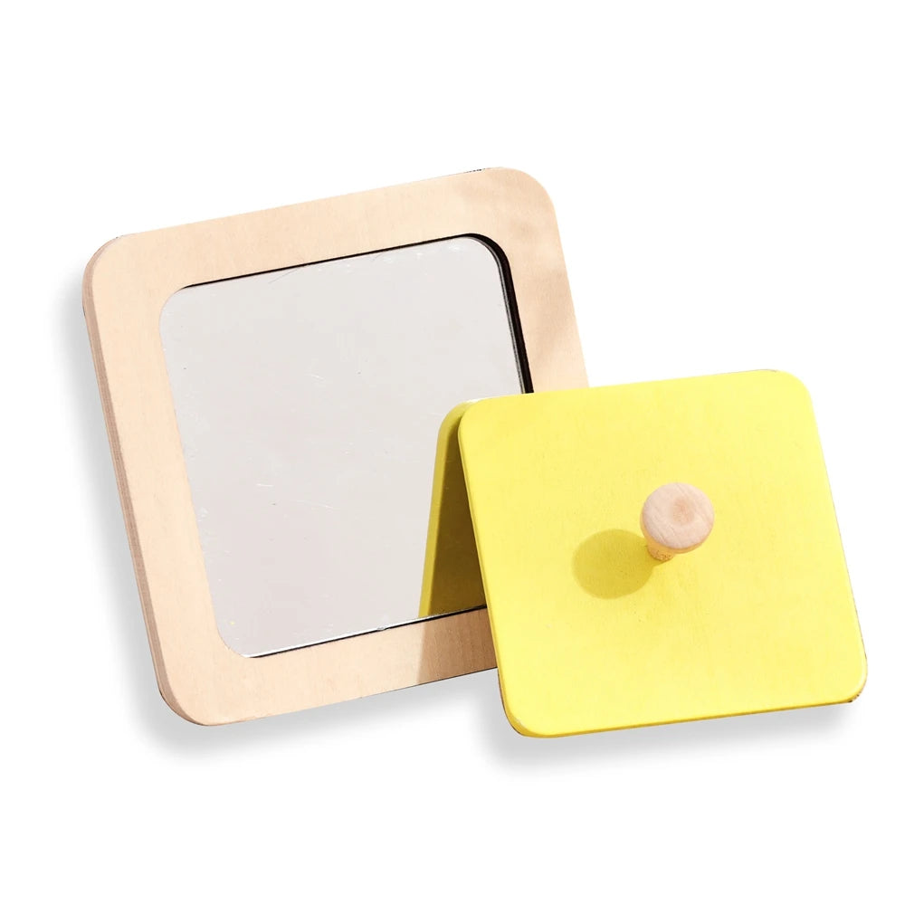 Rompecabezas de espejo Montessori para bebé, tablero ocupado, juguetes de madera, juguete sensorial educativo para edades tempranas, material didáctico preescolar