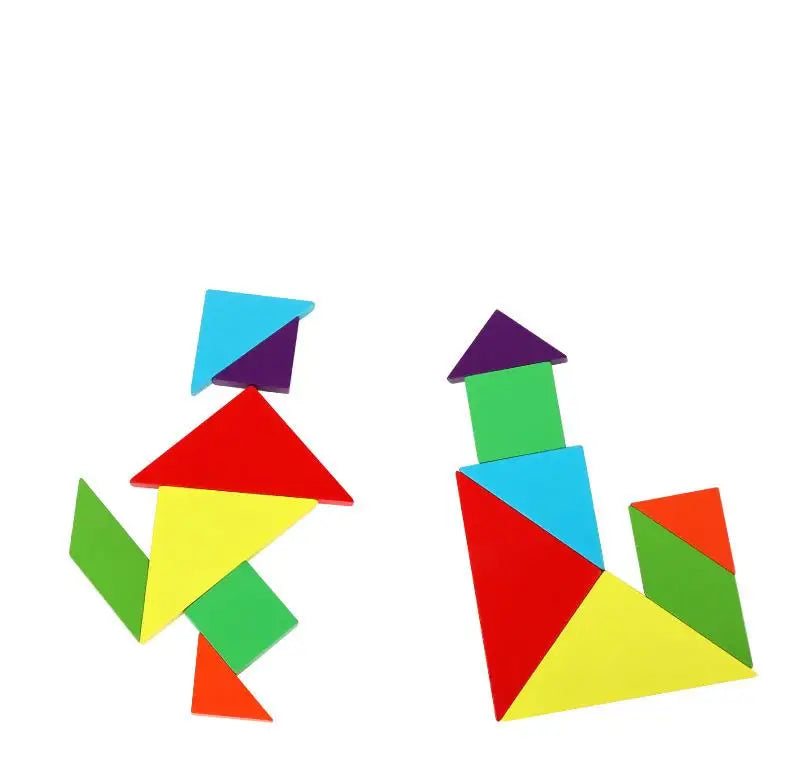 Rompecabezas de madera magnético Tangram, libro de rompecabezas, juguetes educativos para niños, bebé, chico, portátil, aprendizaje de inteligencia Montessori