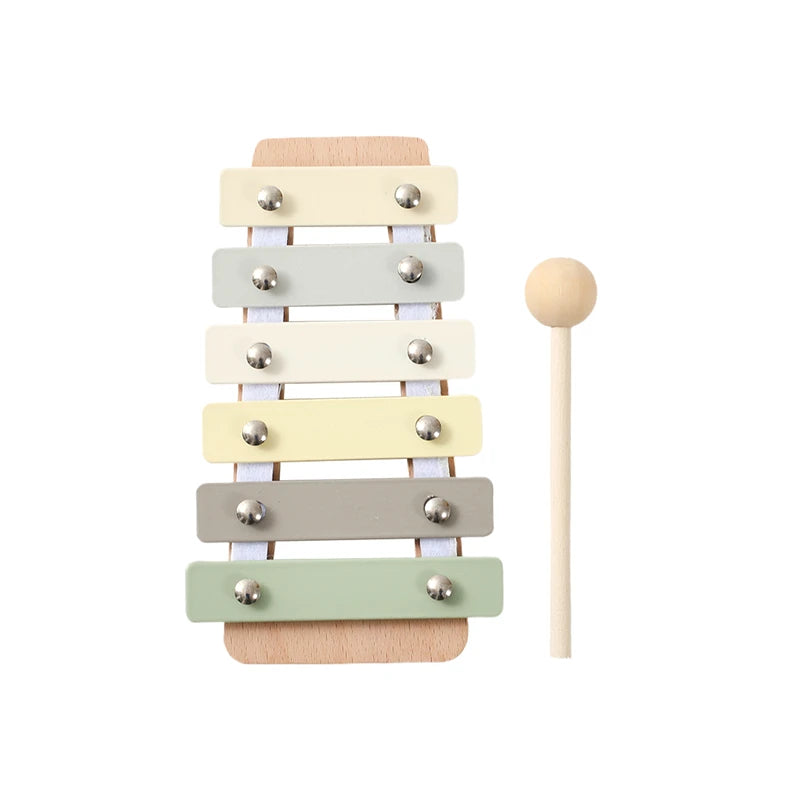 Juguete de madera Montessori, xilófono Multicolor, cuentas de campana, columna de tambor, instrumento Musical, juguete para chico, instrumento Musical educativo, regalo