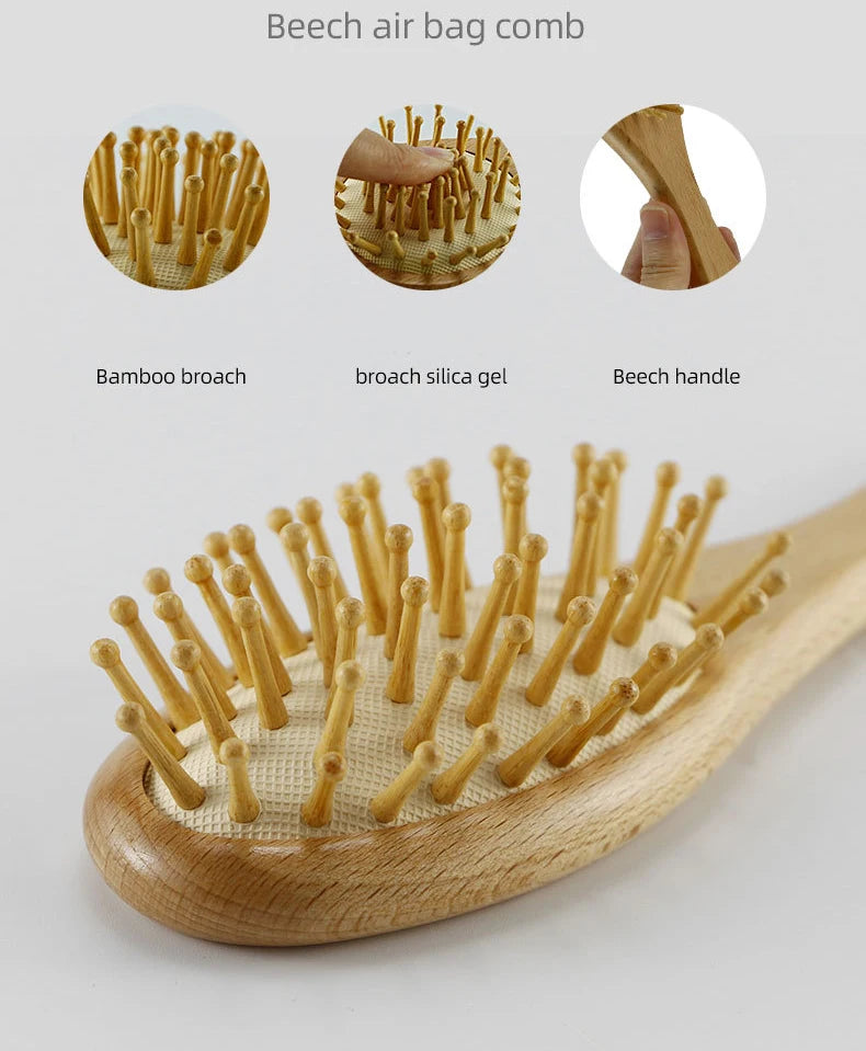 Cepillo de madera personalizado para bebé, peine de lana con nombre personalizado para bebé, cepillo para el pelo para recién nacido, masajeador de cabeza infantil, cepillo de baño, peine para niños