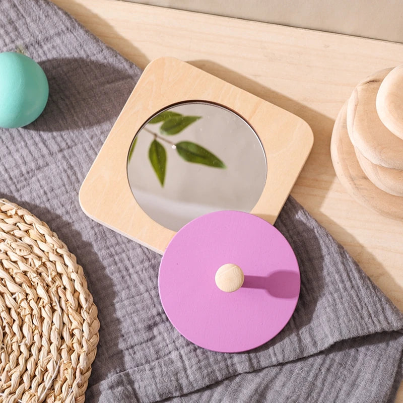 Rompecabezas de espejo Montessori para bebé, tablero ocupado, juguetes de madera, juguete sensorial educativo para edades tempranas, material didáctico preescolar