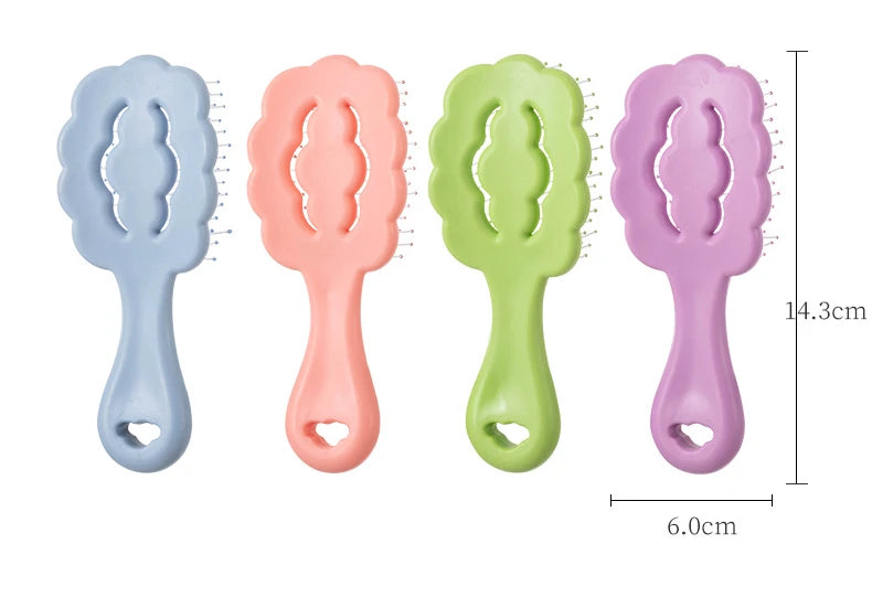 Mini cepillo de pelo portátil para niña, Color caramelo, masaje de dibujos animados, peine de pelo liso, forma de nube, peine de canalé, peine de peinado, 1 pieza