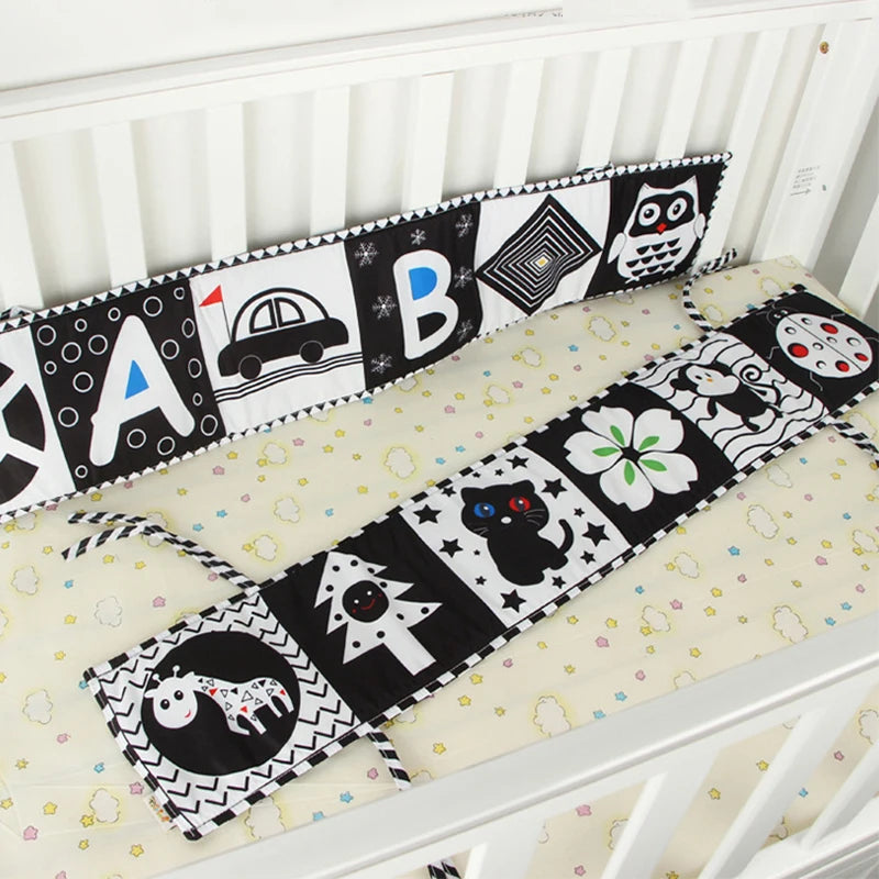 Libros plegables de tela suave para bebé, juguete sensorial de alto contraste en blanco y negro para recién nacidos, juguetes educativos Montessori para edades tempranas
