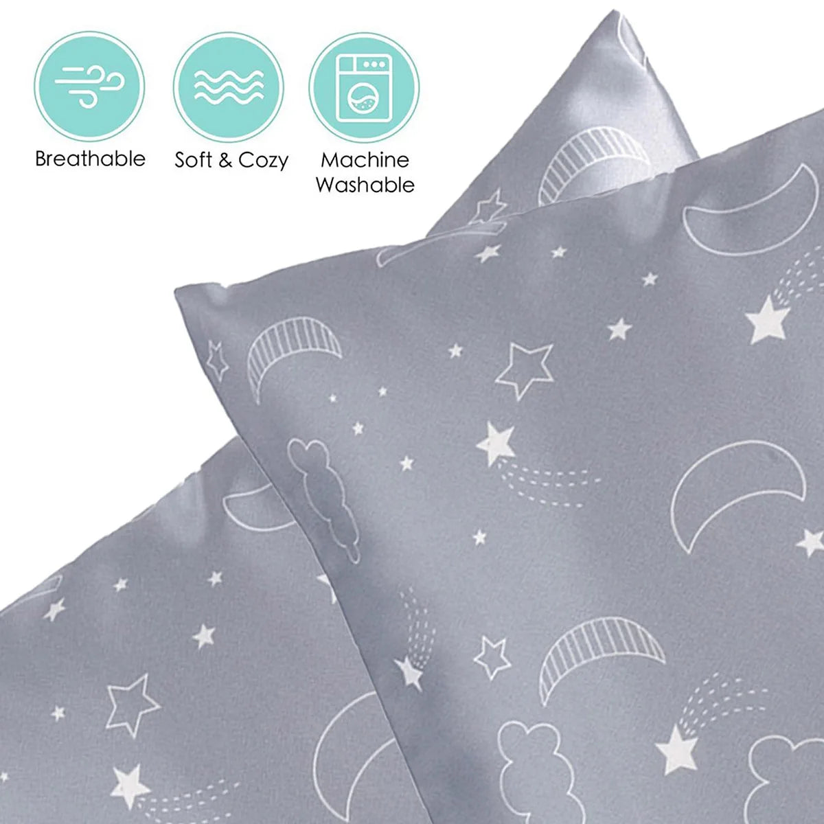 1 paquete de fundas de almohada de satén de seda para niños, funda de almohada suave para cama de niños y niñas, fundas de almohada lavables a máquina, suministros para el hogar
