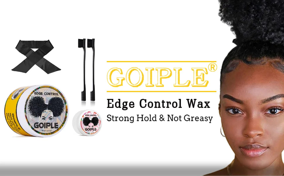 Goiple Edge Control Wax para pelos de bebé, Gel para el cabello de sujeción fuerte, sin borde descamaño, pomada más suave, aroma de piña con cepillo