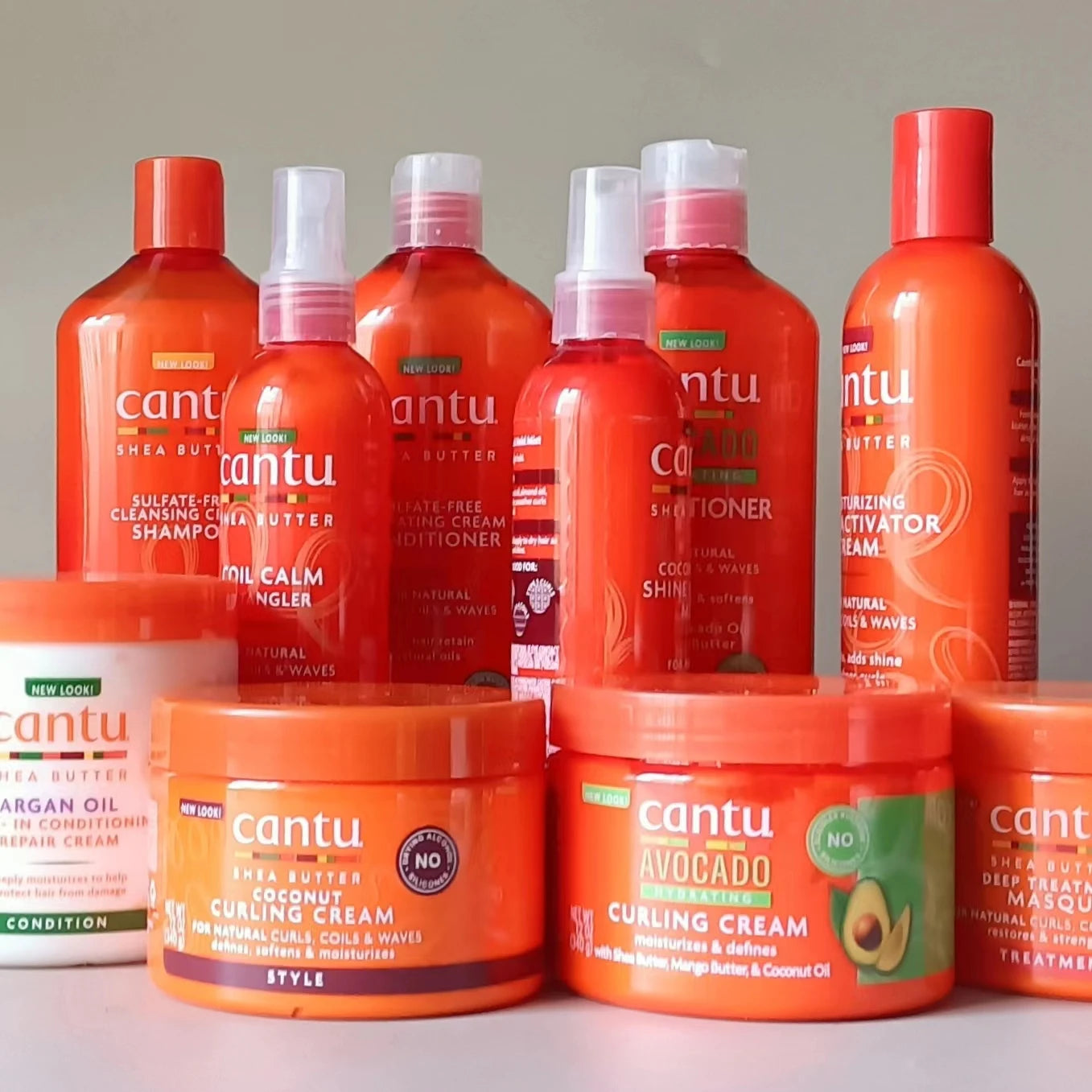 Cantu Edge Control StayGel Champú Acondicionador crema rizadora de Coco para rizos naturales ondas con mantequilla de karité hidratante