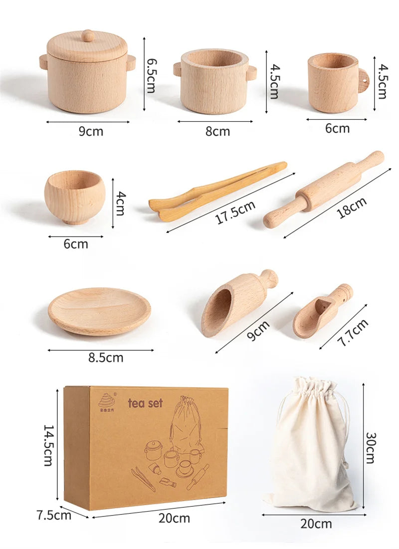 Juego de rompecabezas de iluminación sensorial Montessori, juego de té de cocina simulado, experiencia familiar, educación infantil, juguetes de madera