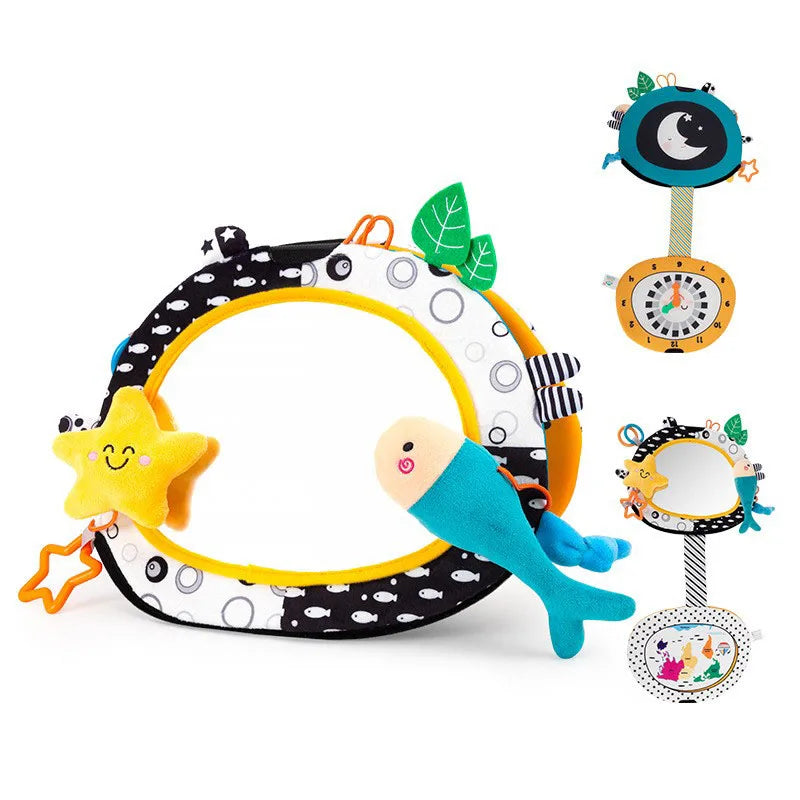 Espejo de suelo para bebé, tiempo de barriga, 6, 12 meses, juguetes sensoriales para recién nacidos de alto contraste, juego de desarrollo Visual para gatear, espejo de juguete para actividades