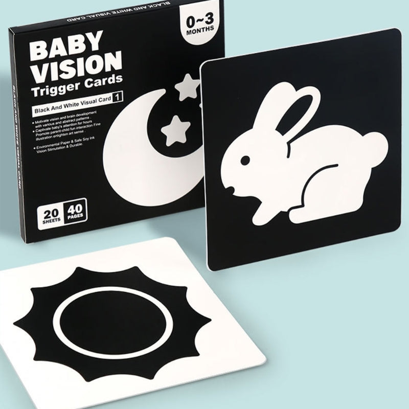 Desarrollo sensorial Tarjeta de estimulación visual para bebés de alto contraste para bebés