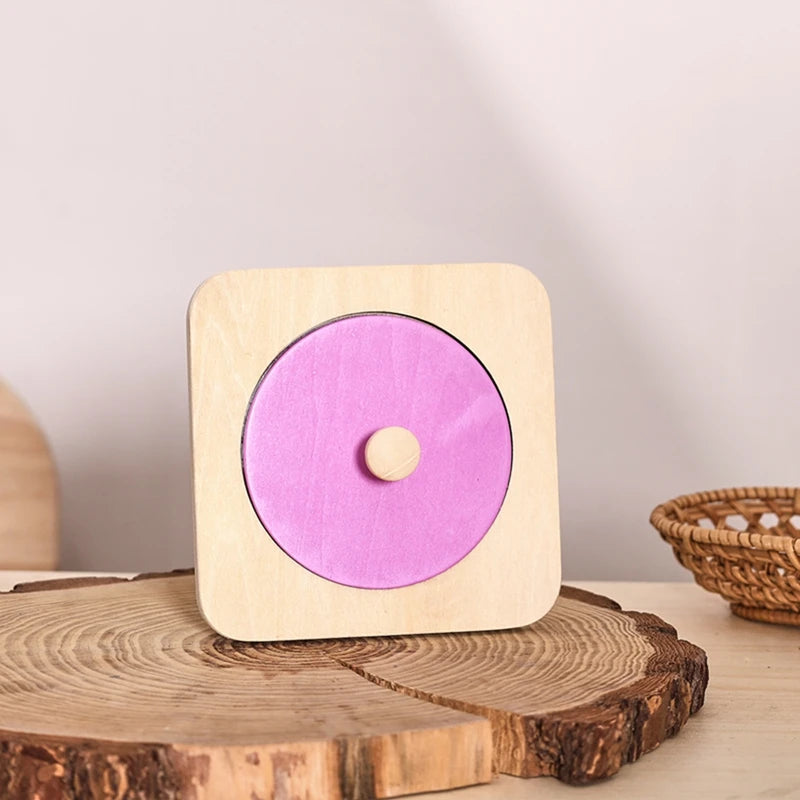 Rompecabezas de espejo Montessori para bebé, tablero ocupado, juguetes de madera, juguete sensorial educativo para edades tempranas, material didáctico preescolar