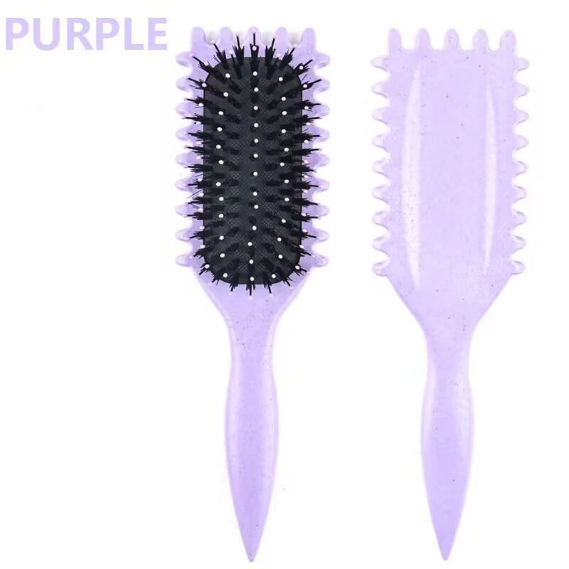 1 Uds. Cepillo de estilismo de definición de cabello rizado, cepillo de pelo para eliminación de arrugas, peine de pelo rizado húmedo enredado, herramienta de estilismo para cabello rizado