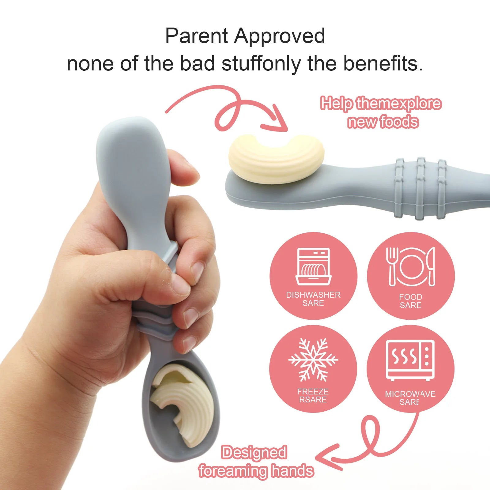 Cuchara de silicona para comida de bebé, cuchara de entrenamiento para bebés mayores de 6 meses, vajilla fácil de agarrar, regalo de Navidad, 4 Uds.