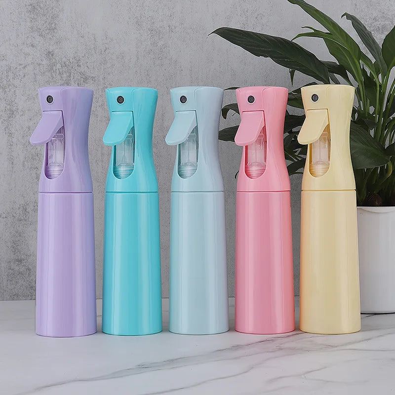 Botella recargable con pulverizador continuo de 200/300/500ml para botella, producto para peinar el cabello rizado, planta, peluquero, botella pulverizadora de niebla fina