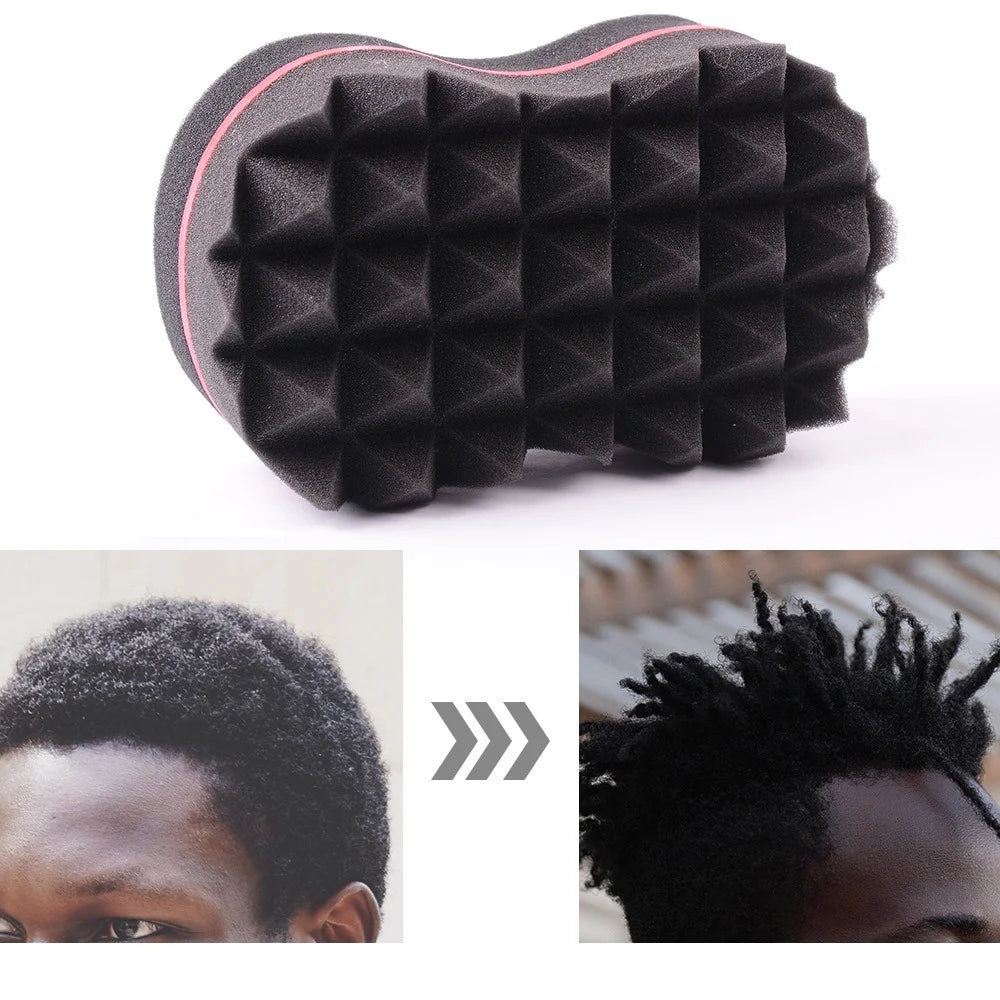 Cepillo de esponja para peinado de cabello rizado, cepillos de esponja de doble cara, trenza lateral con múltiples agujeros, cepillo de pelo ondulado