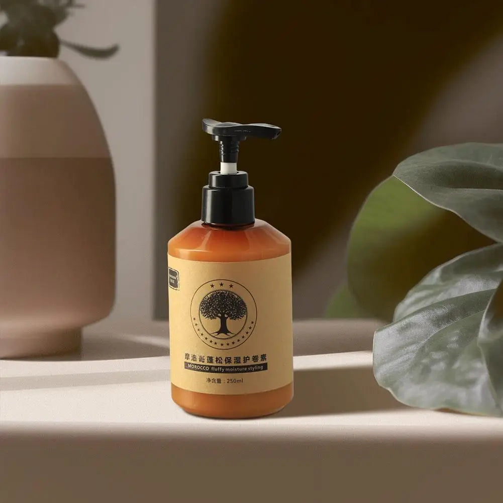 Crema para peinar el cabello rizado de larga duración, crema rizadora de volumen de elasticidad hidratante, crema para peinar aceite para el cabello marroquí