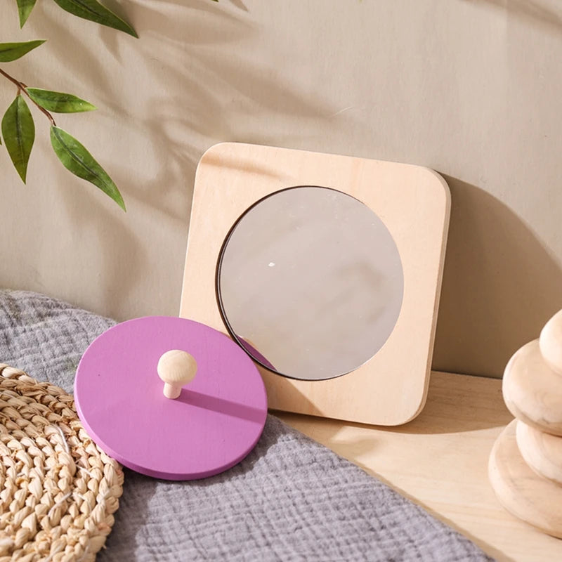 Rompecabezas de espejo Montessori para bebé, tablero ocupado, juguetes de madera, juguete sensorial educativo para edades tempranas, material didáctico preescolar