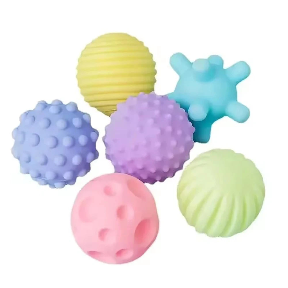 Juego de bolas múltiples texturizadas para niños, 6 piezas, juguete para desarrollar sentidos táctiles, pelota de mano táctil, pelota de entrenamiento, bolas suaves de masaje, regalos para niños