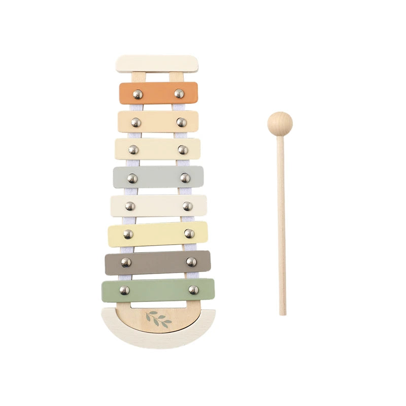 Juguete de madera Montessori, xilófono Multicolor, cuentas de campana, columna de tambor, instrumento Musical, juguete para chico, instrumento Musical educativo, regalo