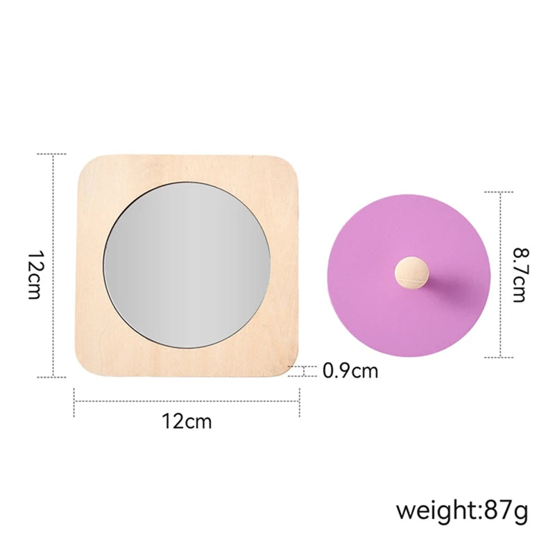 Rompecabezas de espejo Montessori para bebé, tablero ocupado, juguetes de madera, juguete sensorial educativo para edades tempranas, material didáctico preescolar