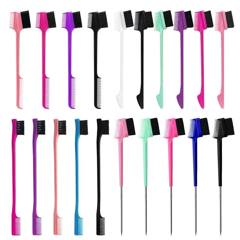 Proveedor de peine de cepillo de borde, cepillo de Control de bordes 3 en 1 de doble cara para peluquería de bebé, cepillos de peine, herramientas de belleza